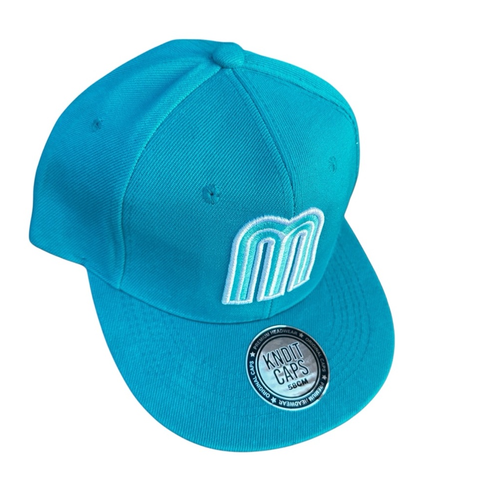 KNDIT CAPs Mexico National Baseball team aqua white flat brim snap adjustment